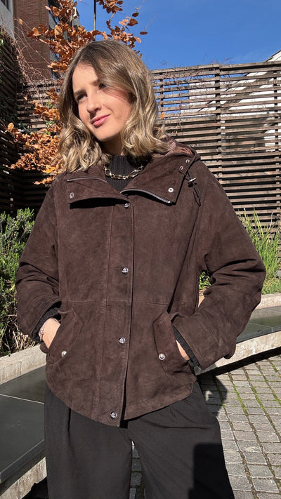 Chaqueta Gamuza Gracia Chocolate