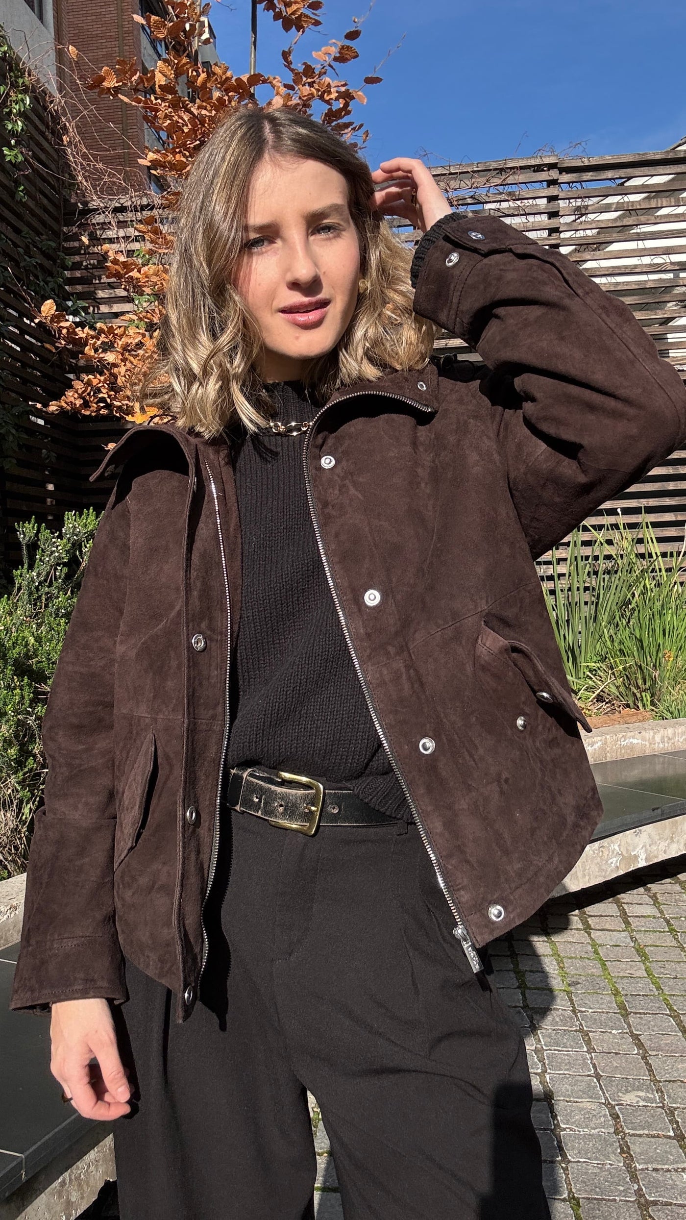 Chaqueta Gamuza Gracia Chocolate