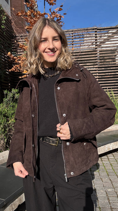 Chaqueta Gamuza Gracia Chocolate
